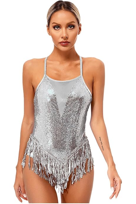 Body Danza Con Paillettes E Gonna In Tulle Per Bambina - Leotard Per Balletto, Pattinaggio, Ballo Latino - Foto 2