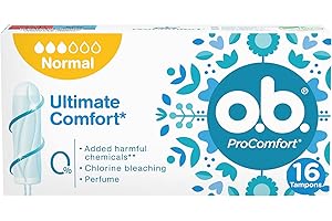 o.b. Assorbenti Interni ProComfort Normal, Assorbenti facili da applicare e rimuovere ideali per flusso medio e intenso, Tamponi interni con trama assorbente, 1 confezione da 16 pezzi