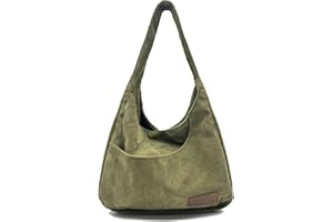 Ulisty Damen Cord Breiter Gurt Hobo Tasche Schultasche Shopper Handtasche Lässig Tote Bag Grün