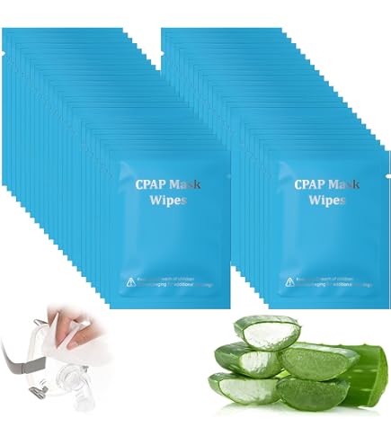Snugell Salviette antibatteriche per maschera CPAP da viaggio non profumate (150 pezzi) – 100% cotone morbido – senza pelucchi e alcool, sicure per la pelle con aloe vera – Detergente CPAP facile