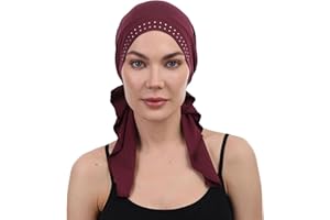 DERESINA HEADWEAR Deresina wiązana bandana na wypadanie włosów, chemiczne nakrycie głowy z bawełny i bambusa dla pacjentów chorych na raka