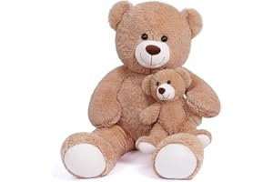 SNOWOLF FamilyBears duży pluszowy miś, przytulanka, zabawka, miś, lalka dla dzieci, przyjaciółki (jasnobrązowy, 100 cm)