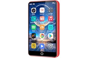 80GB MP3 Player with Bluetooth and WiFi, ZAQE 4.0" Full Touchscreen MP4 MP3 Player with Spotify, Audible, Amazon Music, Android Music Player with Speaker, FM Radio, E-book, Up to 512 GB (Red)