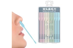 MARJORAMY 12 Pezzi Coltello per Peli del Naso a Doppia Faccia, Tagliapeli Manuale per Naso Girevole a 360°, Tagliapeli Nasali Più Sicuro e Delicato, per Tagliare i Peli del Naso e Pulire i Peli del Naso