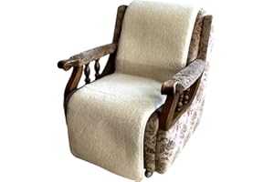 ‎ALPENWOLLE Sesselschoner Anti-Rutsch 100% Wolle, 50 x 200 cm (Wollweiß)