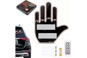 Deepboom Lumière de Geste de Doigt avec Télécommande, Lumière De Doigt De Voiture Amusante, 3 Mode Lumière de Doigt de Fenêtre de Voiture, Funny Road Rage Signs Fenêtre Arrière Conception Doigt