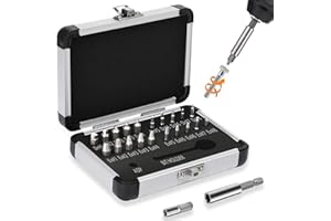 Endommagé vis Extracteurs Jellas, 22 Pièces Extracteur de vis à Mèches de Polissage Séparées et Mèches d'extraction pour Boulons ou vis Endommagés, d'un Diamètre 2-12mm, Dureté 64-65 HRC