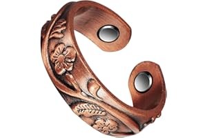 Wollet Magnetischer kupferner Ring für Frauen-Arthritis-Blumen-Entwurfs-justierbares gesundes (CPR-0937)