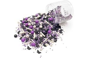 ‎HAPPY SPRINKLES Happy Sprinkles Witch Please 90g | Bunter Streusel Mix Mit Schokolade Zum Dekorieren | Halloween Tortendeko | Für Kekse, Eis & Kuchen Geeignet