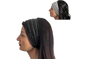 AQASKIN 100 Bande Élastique Jetable en TNT, Bandeaux Tête Jetable pour Esthéticiennes, Spa, Centres de bien être, Noir