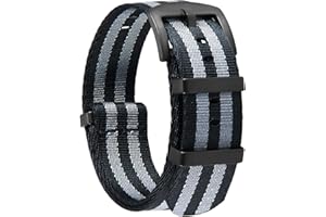BINLUN wojskowy nylonowy pasek do zegarka zamienny pasek do zegarka klamrą ze stali nierdzewnej mężczyźni kobiety 20 kolorów 18mm 20mm 22mm 24mm (wersja ulepszona)