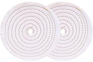 Lux Metal Kit 2 Disco lucidatura in Feltro Cotone 150 mm Foro 12,7 mm Set Dischi Lucidare A Specchio Alluminio Acciaio Inox Metalli Ruota Lucidante Per Trapano Mola Ottone Rame Legno Marmo Plexiglass