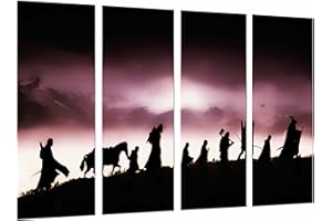 CUADROS CÁMARA Tableau Moderne Photographique, Impression sur bois, Seigneur des anneaux, Caractères, Silhouette, 131 x 62 cm, ref. 26865