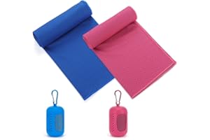 Feicuan Microfibre Cooling Towels for Golf Gym - 90 x 30 cm / 31.5 x 11.8 Inches Ice Towel Quick Drying Compact with Silicone Storage Absorbent Holder for Beach, Yoga, Sports, Camping, Hiking