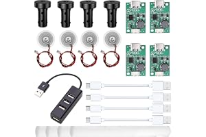 Youmile 4 st luftfuktare mist maker kit, ultraljud atomiseringsmodul med fäste, atomiseringsskiva, bomullsvekkabel, USB-expan