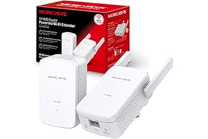 MERCUSYS AV1000 MP510 KIT Gigabit Powerline Adapter Starter Kit, WiFi Extener Speed up to 1000 Mbps, Eliminate WiFi Dead Zones, Add More Powerline Anytime, 4K Streaming, No Configuration Required