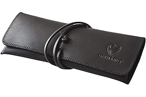 GERMANUS Piórnik Strap, skóra - Made in EU, czarny, tornister zestaw