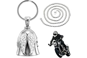 Montrestar Guardian Bell Moto, Campanella Moto Portafortuna, Campanello Angelo Custode, Collana Portachiavi Motociclisti, con Anello Appeso e Catena, Per Moto Auto Elettriche Biciclette Regalo