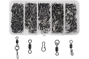 JSHANMEI Matter Black Carp Fishing Quick Change Swivels Rolling Ring Swivels Clips Snaps Speed Links Terminal Carp Tackle Set