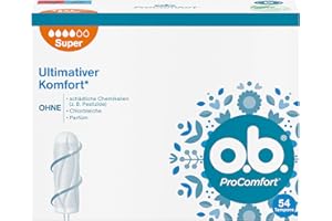‎O.B. o.b. ProComfort Plus 54 Stück, Tampons für starke Tage, SilkTouch Oberfläche und Dynamic Fit Technologie für mehr Komfort und zuverlässigen Schutz während der Periode