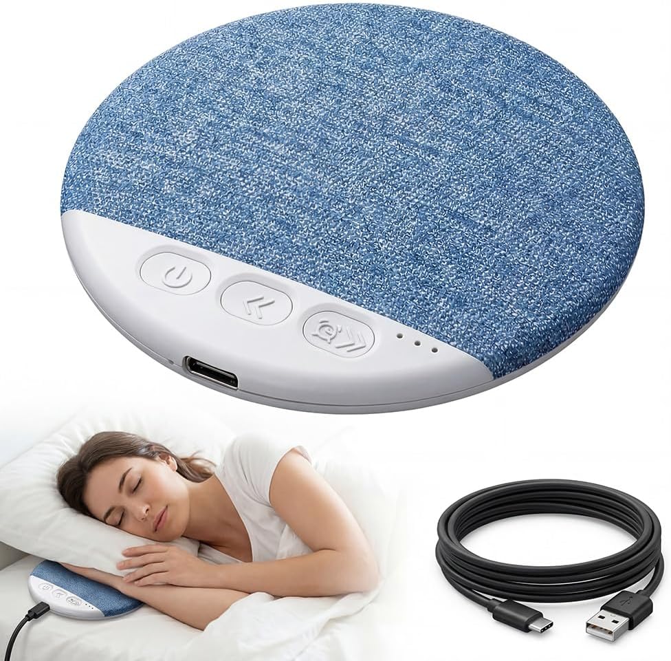Altavoz de Almohada Bluetooth para Dormir, Mini Altavoz Portátil Bajo la Almohada con Ruido Blanco, Temporizador de Sueño, Ayuda para Dormir Inalámbrica con Bluetooth 5.4 y Sonido Estéreo