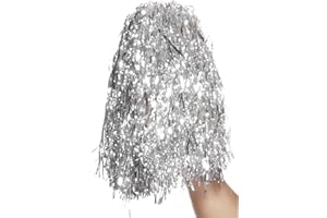 Smiffys Damskie metaliczne pompony, srebro, 24175