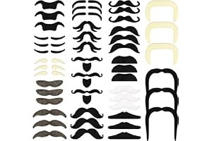 AUYAO Mustasch självhäftande set 12/48 st självhäftande falska mustascher ny falsk mustasch falska skägg för fest julfest föd