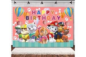 FISAPBXC Dog Patrrol Photography Backdrops Birthday Decoration Dog Backdrops Dog Patrrol Theme Party Decoration Dog Patrrol Photo Background Dessert Cake Table Decor for Children Birthday Party
