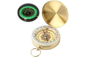 SoeUyd Kompass Outdoor, Kompass Wandern Portable mit Leuchtziffern,Wasserdicht Kompas Golden für Camping Wandern Jagd und Aktivitäten im Freien
