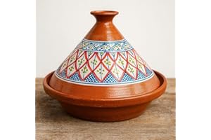 GENERICO Tajine in Terracotta XL 32cm – Autentica Pentola Etnica Marocchina/Tunisina con Ebook Gratuito 2910201103