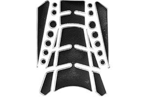 Alamor Motorcycle Tank Pad Decals Sticker For Honda/Suzuki/Yamaha/Kawasaki - Silver