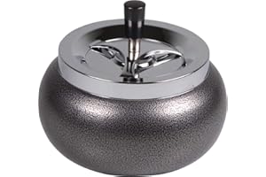 LIFESTYLE-AMBIENTE XXL Drehascher Schleuderascher Jumbo rund bauchig chrom-Steinlack von Necuma