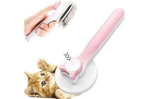 JUPPLIES Haustier Hundebürste Katzenbürste, Haar Entferner Haustierbürste für Kurzhaar und Langhaar, Geschmeidigen Edelstahl Borsten Schnell Reinigung der Bürste zur Entfernung der Unterwolle