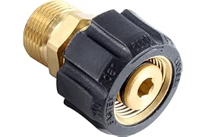 Pressure Washer Quick Connect Adapter, M22 15mm Female to M22 14mm Male, 5000 PSI, Brass Quick Hose Connector