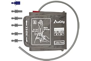 AUQTY Extra Large Blood Pressure Cuff XXL 9-24 Inches (22-60cm) with 6 Connectors, Replacement BP Cuff Compatible Other Brands for Normal and Big Arms