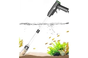 AQQA Fish Tank Gravel Cleaner, 4-in-1 Powerful Suction Aquarium Gravel Cleaner with Water Flow Adjustment, for Water Changing, Cleaning Gravel and Sand
