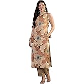 Pinkmint Women’s Pure Cambric Cotton Kurta Set | Sleeveless Printed Kurta with Pant | Summer Wear Co-Ord Set | Plus Casual