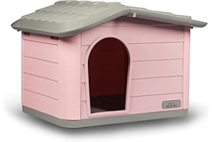 Safety Pet Villa Princess, Cuccia Smontabile per Cani Gatti, Cuccia in Materiali Riciclati, Tetto Asportabile, Dimensioni 60x41x51h Color Pink