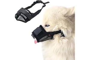 ChAusa Hundemaulkorb, Maulkorb mit Klettverschluss Weich, Verhindert Beißen und Fressen Bellen und Kauen, mit Verstellbarer Schlaufe, Hunde Maulkorb für Kleine Mittlere und Große Hunde (S, Schwarz)