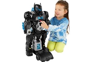 Fisher-Price Imaginext DC Super Friends Batbot Bat-Tech, transformujący robot Batmana 2-w-1, zestaw ze światełkami i dźwiękami, dla dzieci w wieku od 3 do 8 lat, HBV67