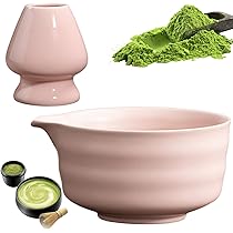 PRITOK Matcha Schale Set 2-teilig - 18 OZ Keramik Chawan Mit Ausgießer