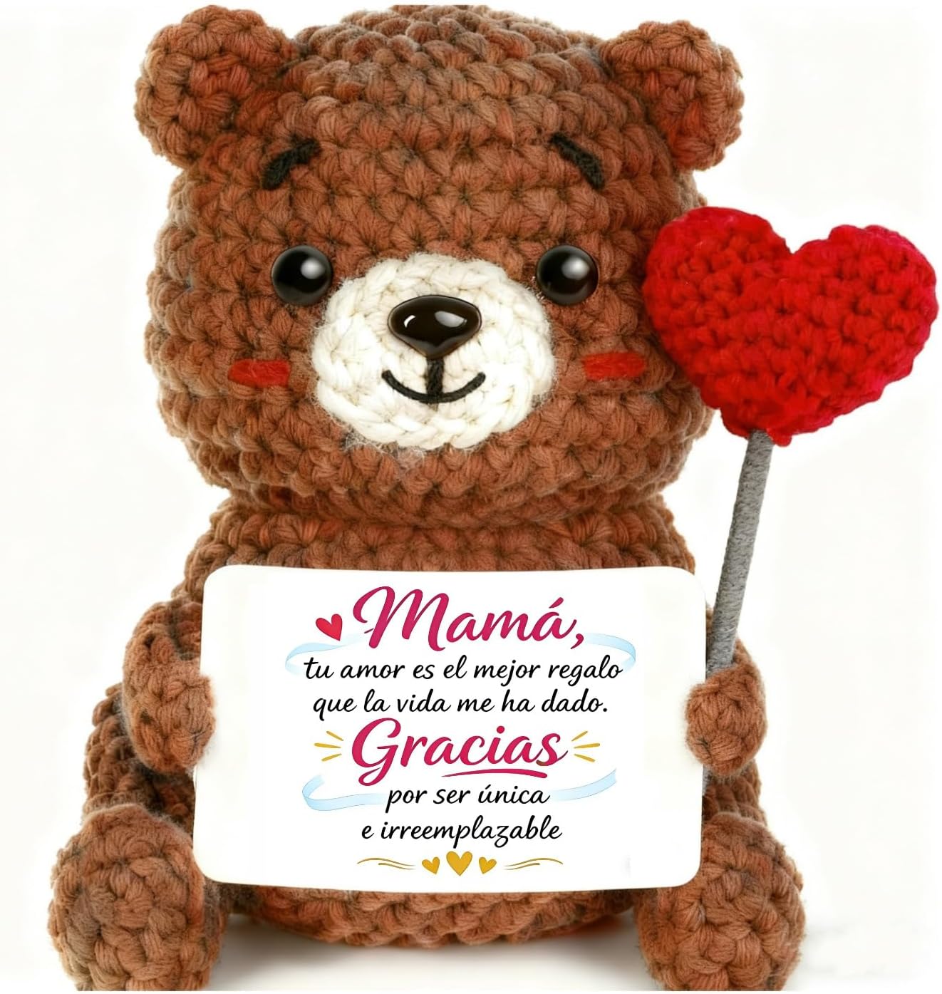 Gkmamrg Regalo Dia de la Madre - Oso Positiva Regalo Mama, Oso Hechas a Mano - Regalo Mamá cumpleaños - Gifts for Mom