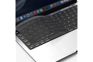 GPXIIZ Tastaturschutz Kompatibel für 2025-2022 MacBook Air 13,6/Air 15 M4 M3 M2, 2024-2021 Mac Pro 14/Pro 16 Pro/Max M4 M3 M2 M1 Ultra Dünn TPU Keyboard Cover, EU-Layout, Translucent(Kohlefasertextur)