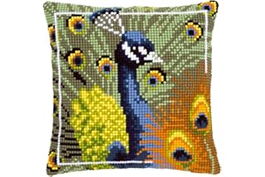 Vervaco - Set per Cuscino a Punto Croce, Motivo: Pavone, Multicolore