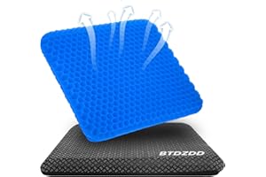 BTDZDD Gelkissen Orthopädische Aufgerüstet, Sitzkissen Bürostuhl Atmungsaktiv mit rutschfest-Abdeckung, Gel Sitzkissen für Rollstuhl Kissen/Auto/Büro/Haus