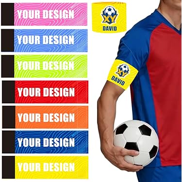 Brassard De Capitaine Football élastique – 5 Rouges + 5 Bleus, Réglable, Avec Patchs Adhésifs, Pour Enfants Et Adultes