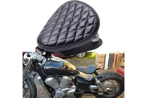 ‎DREAMIZER DREAMIZER Bobber-Sitz Motorrad-Solo-Sitz-Kit mit gefedertem weichem Motorrad-Heckpolster-Sattel für Sportster XL1200 883 48 Forty Eight Fatboy Softtail Dyna Street Glide (Schwarz Rhombus)