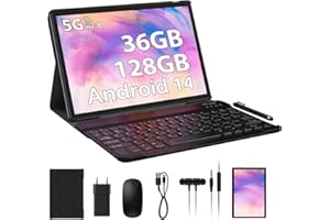 PIXPEAK Tablet 10 Pulgadas Android 14.0 con 5G WiFi 6, 36GB RAM+128GB ROM(1TB Ampliable), Octa Core 2.0 GHz Tableta, 8000mAh, 5MP+8MP, FHD, WLAN, Bluetooth, GPS, Tablet con Teclado (Gris)