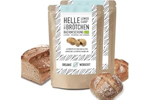 ‎ORGANIC WORKOUT Helle LOWER-CARB BRÖTCHENBACKMISCHUNG 2x350g – mit Sauerteig, Bio, vegan, glutenfrei, proteinreiches Landbrot-Brot, Lebensmittel ohne Getreide, Organic Workout
