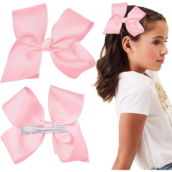Lot De 16 Barrettes à Cheveux Filles - Pinces Crocodiles Avec Nœuds - 8 Couleurs Pour Bébés Et Enfants